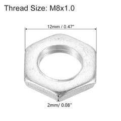 M8  Carbon Steel  Hex Nuts,  Metric Fine  Coarse Thread Zinc Plated Finished