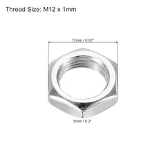 M12  Carbon Steel  Hex Nuts,  Metric Fine  Coarse Thread Zinc Plated Finished Hardware Hexagon Nut