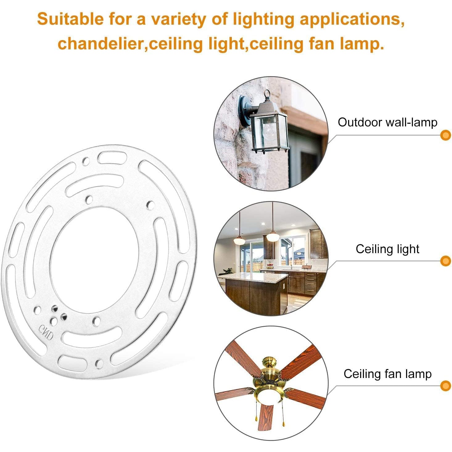 Universal Light Fixture Mounting Bracket  Steel Round Light Crossbar, Mounting Bracket for Wall Light, Ceiling Light, Chandelier