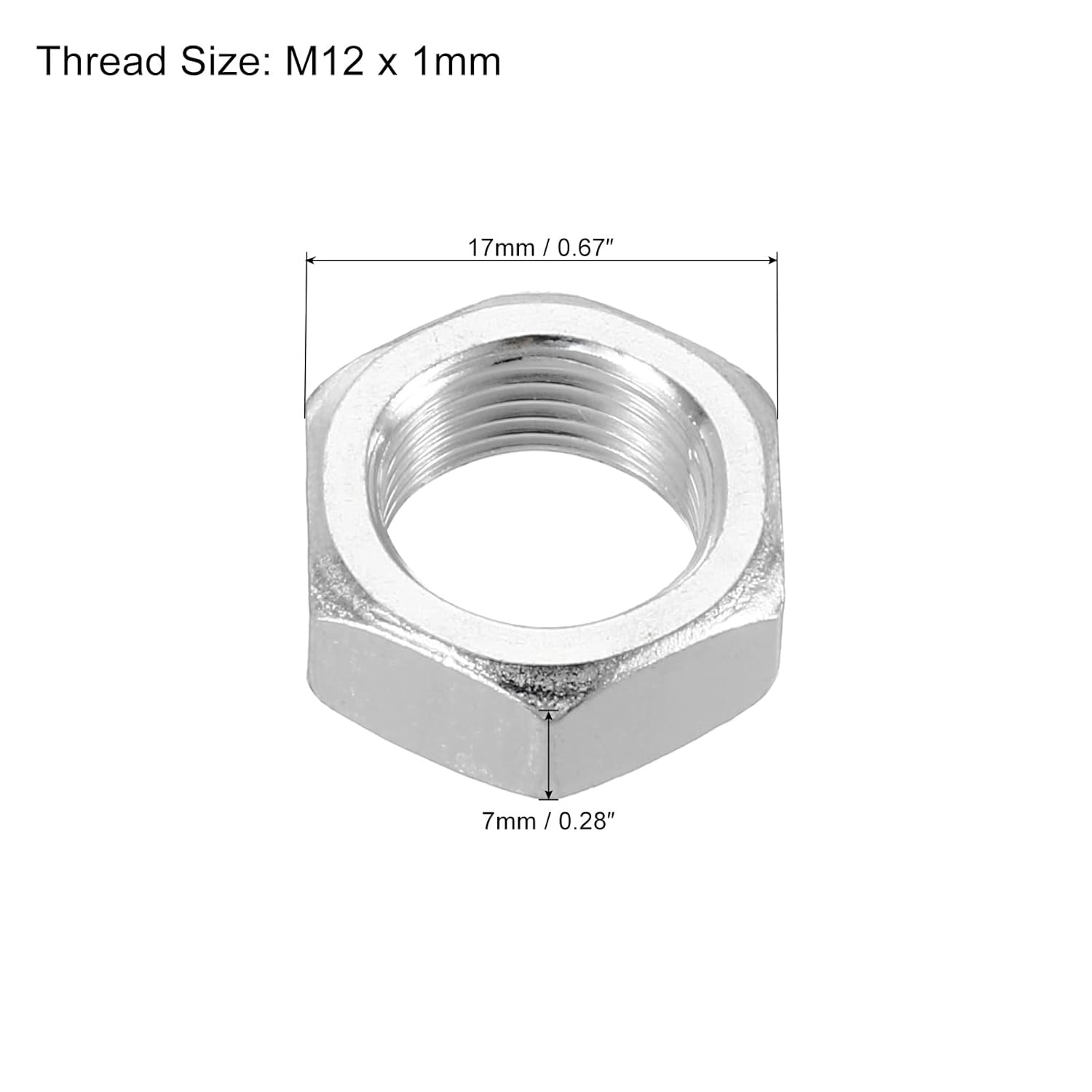 M12  Carbon Steel  Hex Nuts,  Metric Fine  Coarse Thread Zinc Plated Finished Hardware Hexagon Nut