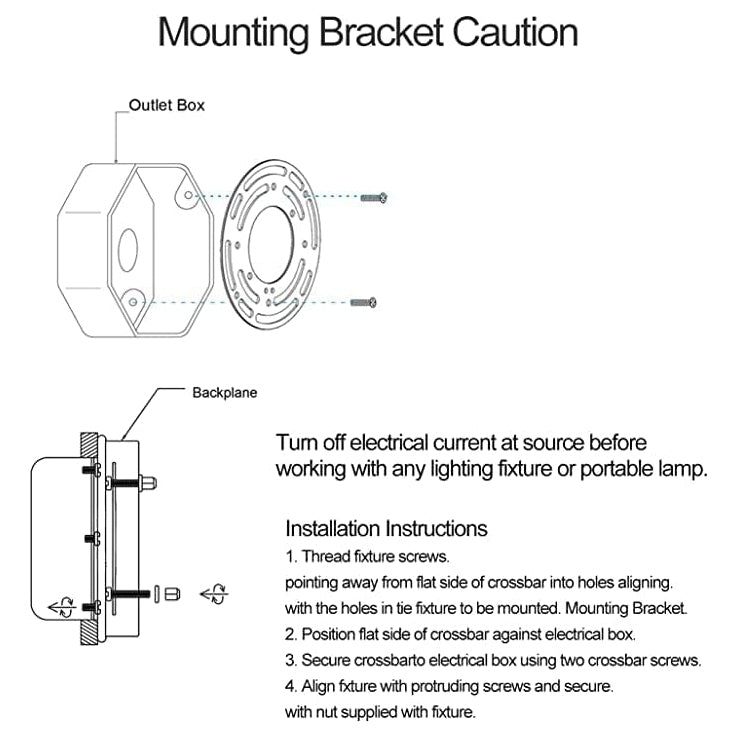 Universal Light Fixture Mounting Bracket  Steel Round Light Crossbar, Mounting Bracket for Wall Light, Ceiling Light, Chandelier