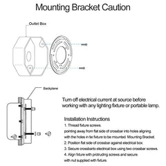 Universal Light Fixture Mounting Bracket  Steel Round Light Crossbar, Mounting Bracket for Wall Light, Ceiling Light, Chandelier