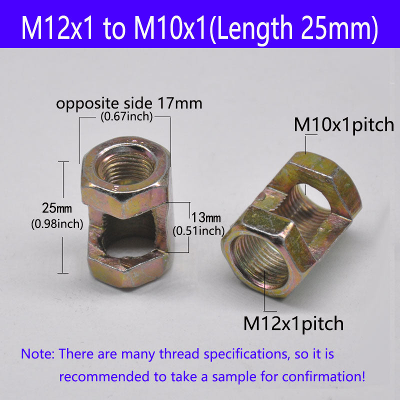 Slotted hex Conversion nut Iron Hexagon Nut  Fastener  Rod Connector Hardware  Open Nut ,Threaded Tube Splicing, Lighting Extension Rod Splicing, Screw Splicing