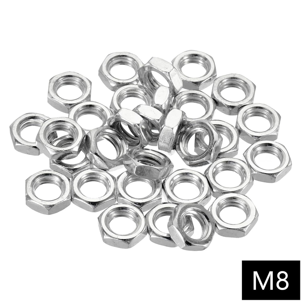 M8  Carbon Steel  Hex Nuts,  Metric Fine  Coarse Thread Zinc Plated Finished