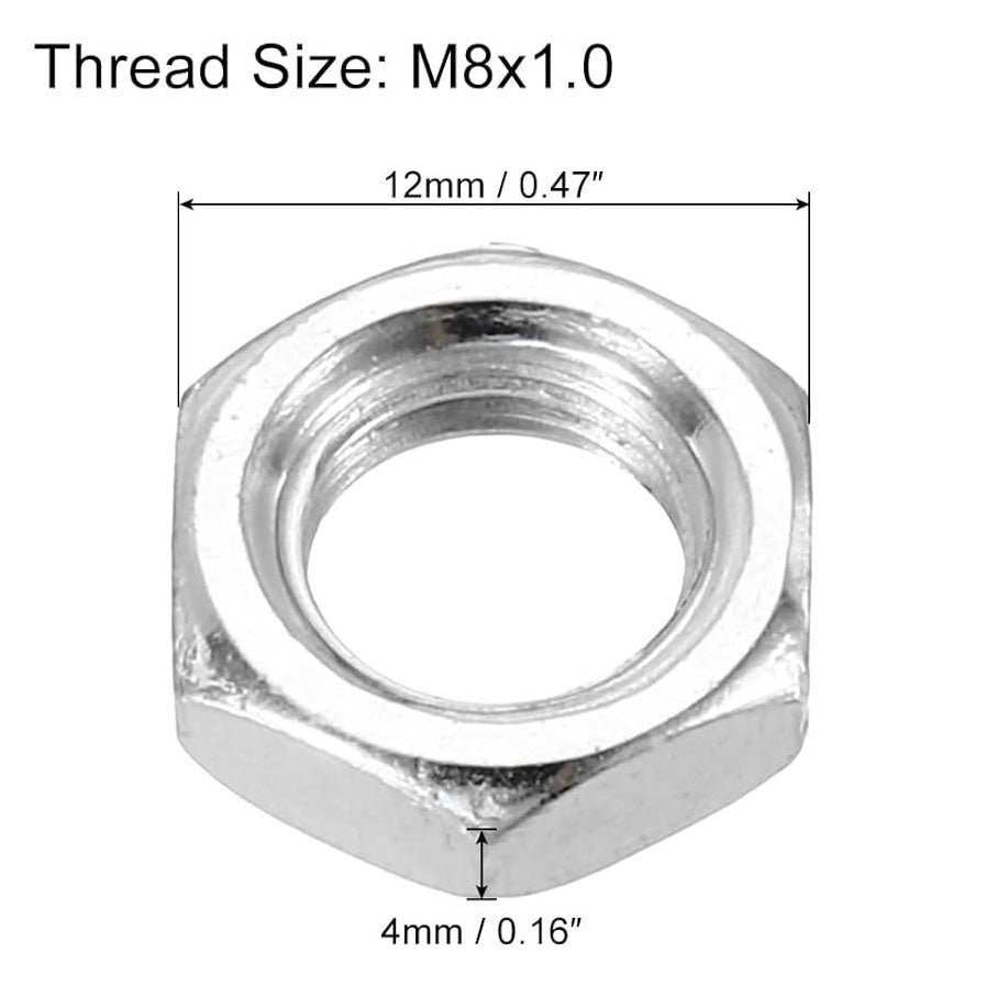 M8  Carbon Steel  Hex Nuts,  Metric Fine  Coarse Thread Zinc Plated Finished