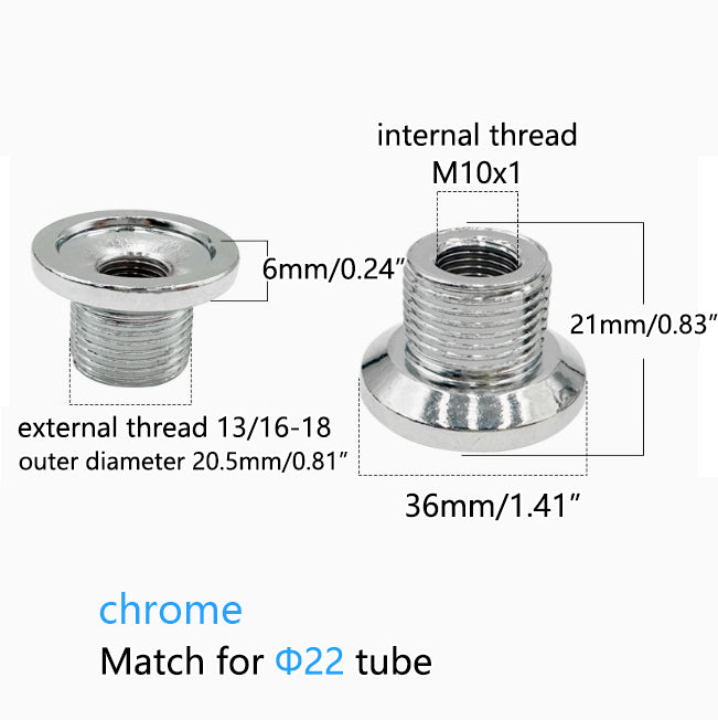 Floor lamp inner threaded tube oblique joint adapter