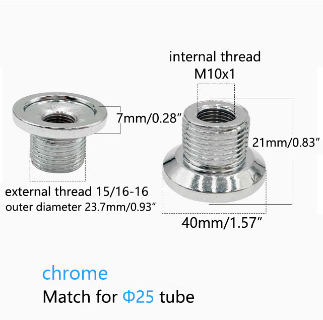 Floor lamp inner threaded tube oblique joint adapter