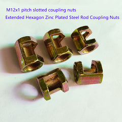 M12 M14 slotted hex coupling nuts Iron Hexagon Conversion  Nut  Fastener  Rod Connector  Extension Rod Splicing