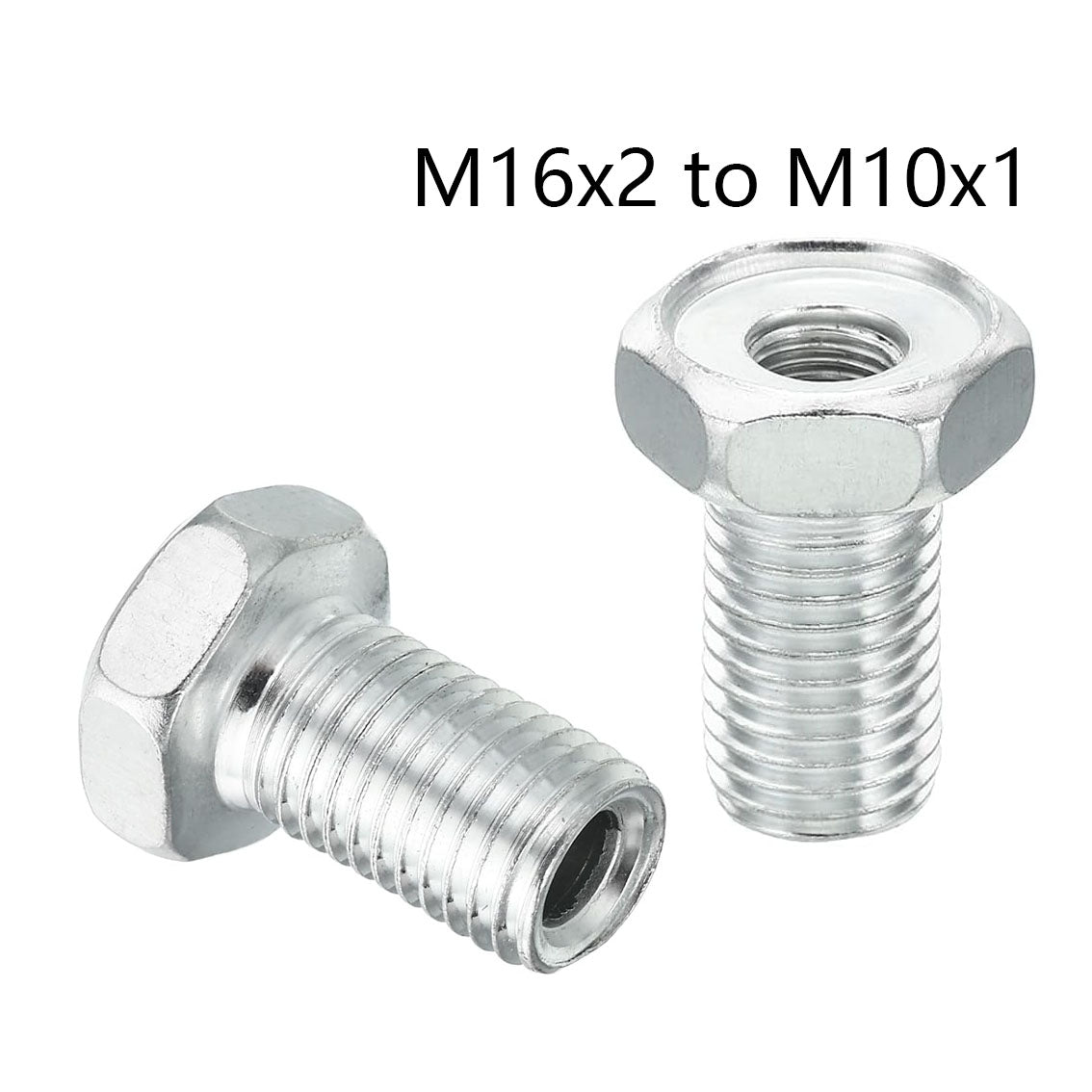 M16x2 to M10x1 Hex Hollow Bolts  Hex Thread Reducing Connector,  Hollow Bolt Reducing Nut Screw  Through Hole Fasteners Adapter Reducer