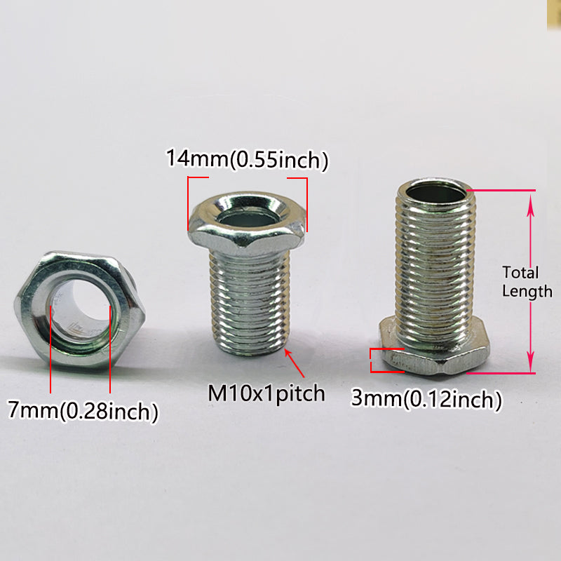 M10x1 Thread  Hex Hollow Bolts Hexagon Hollow Screw Bolts,Through Hole Bolt Chandelier Fasteners