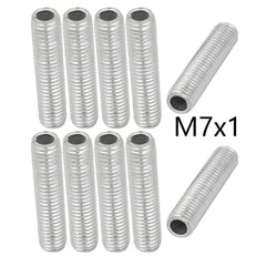 M7 threaded hollow tube pipe stem zinc plated silver tone