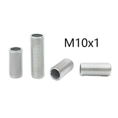 M10*1 Threaded  Hollow  Tube Lamp Pipe Nipple Male Full Outer Threaded Tube Hollow Rod 10mm Metric M10  Thread 1mm Fine Pitch Zinc Plated Iron