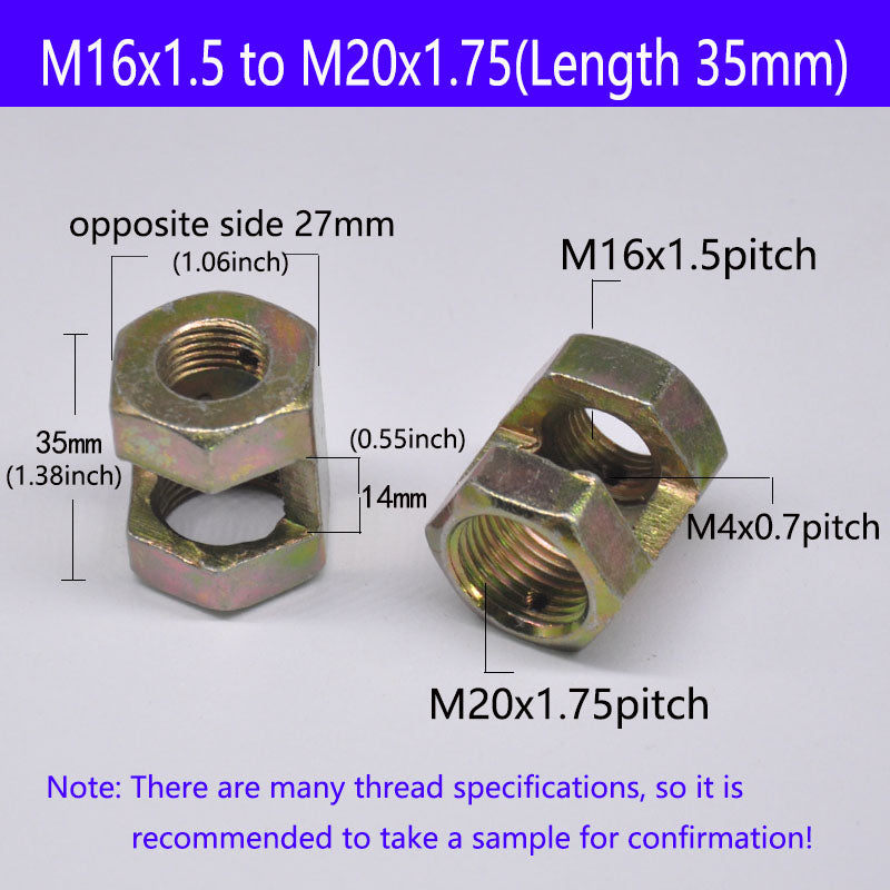 Slotted hex Conversion nut Iron Hexagon Nut  Fastener  Rod Connector Hardware  Open Nut ,Threaded Tube Splicing, Lighting Extension Rod Splicing, Screw Splicing