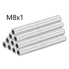 M8x1 Fine Thread Carbon Steel Lamp Pipe Hollow Tube Thread Adapter Fasteners Hardware White Zinc Plating